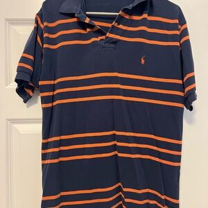 Polo by Ralph Lauren Navy and Orange Striped Shirt